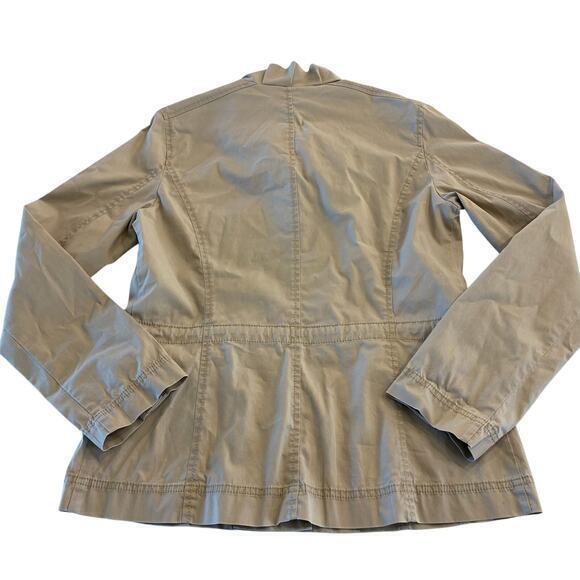 Eileen Fisher Khakis Ruffle Collar Jacket Button Up size‎ Small - Picture 4 of 10